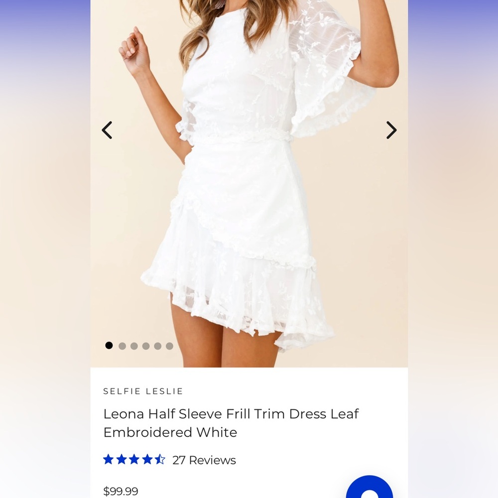 Selfie Leslie White Asymmetrical Ruffled Sundress